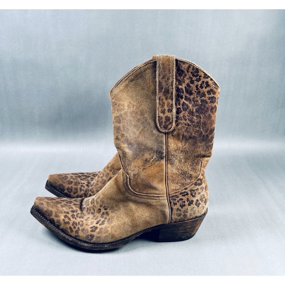 Old Gringo Leopardito Leather/Suede Cowgirl Boots - Sz 8.5 B - Picture 2 of 5